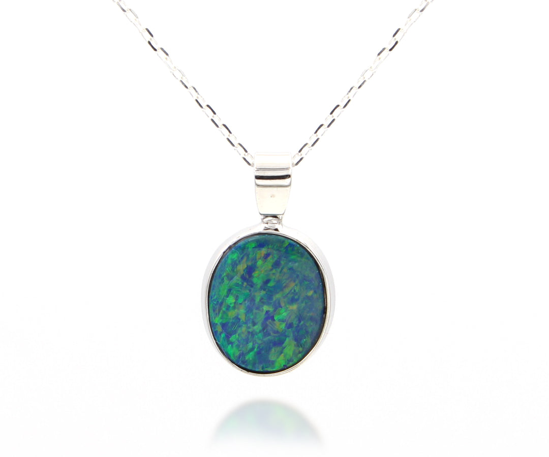 Blue/Green Opal Doublet selling Pendant